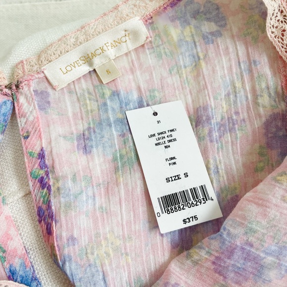 NWT LoveShackFancy Pink Floral Noelle Mini Dress - Picture 7 of 8